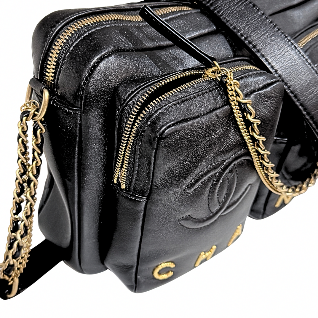 Chanel Quilted Logo Camera Bag Large