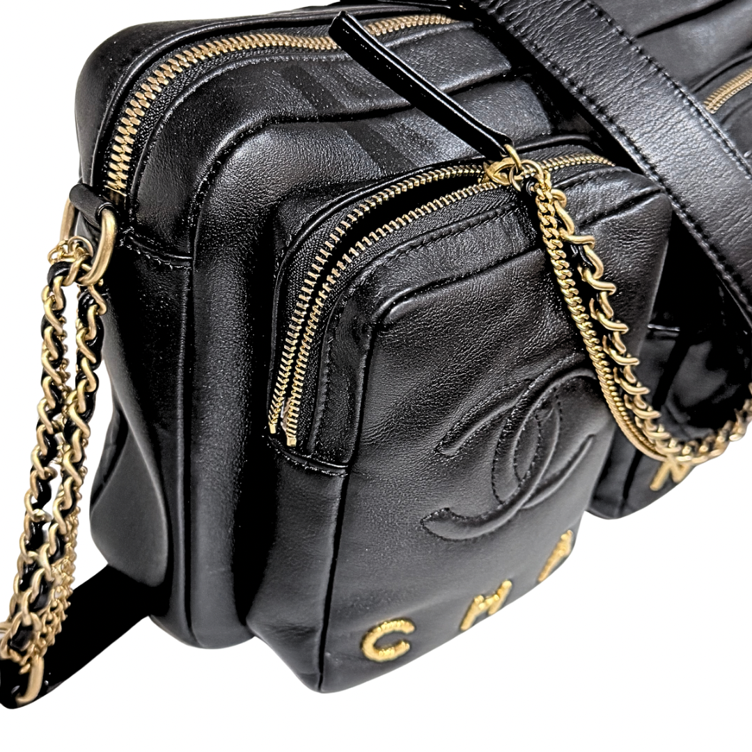 Chanel Quilted Logo Camera Bag Large