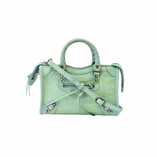 Balenciaga Neo Classic Croc Embossed Nano City Bag