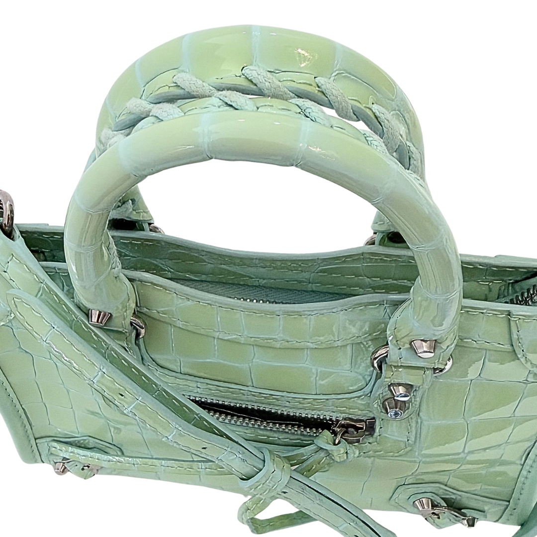 Balenciaga Neo Classic Croc Embossed Nano City Bag