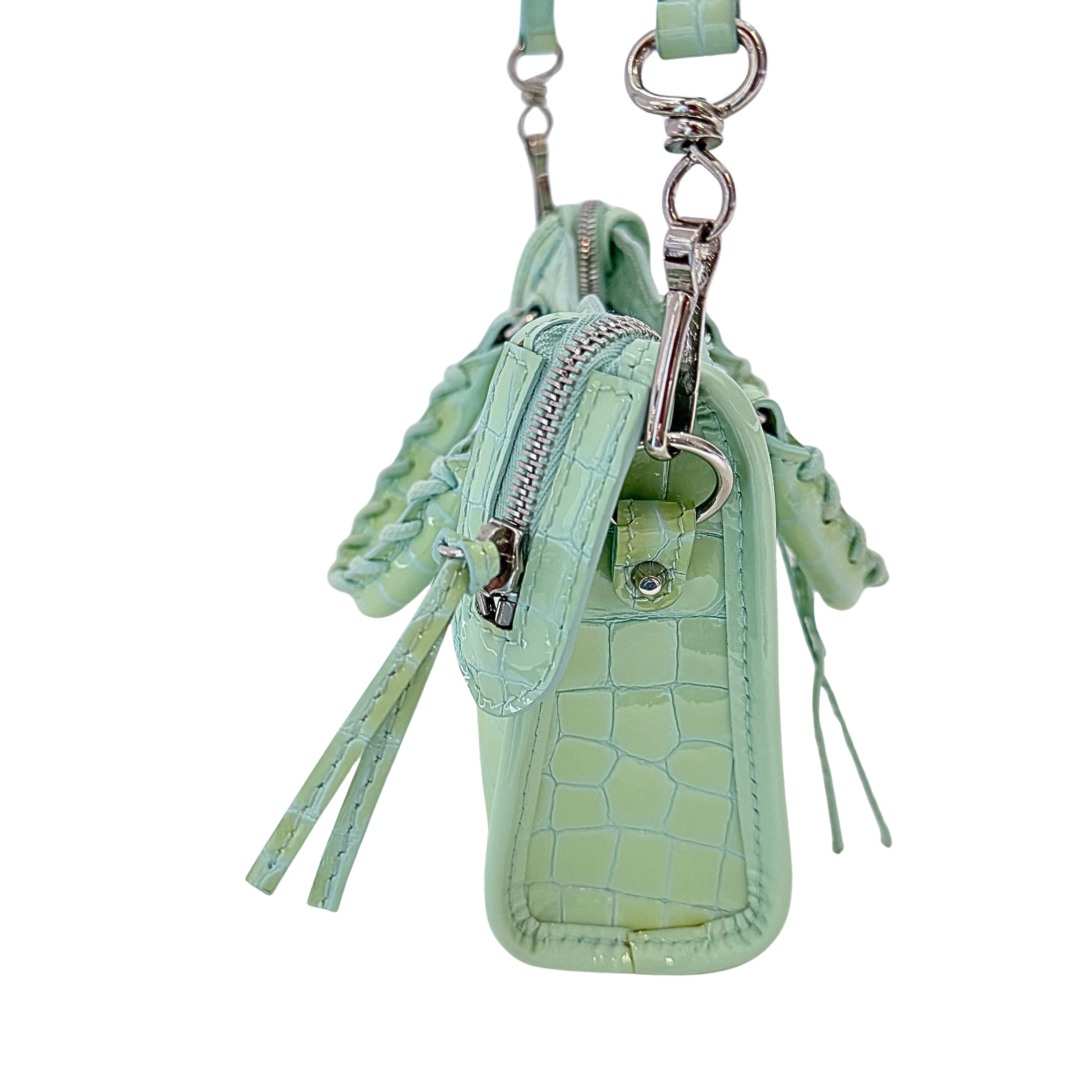 Balenciaga Neo Classic Croc Embossed Nano City Bag