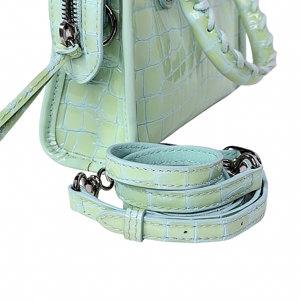 Balenciaga Neo Classic Croc Embossed Nano City Bag