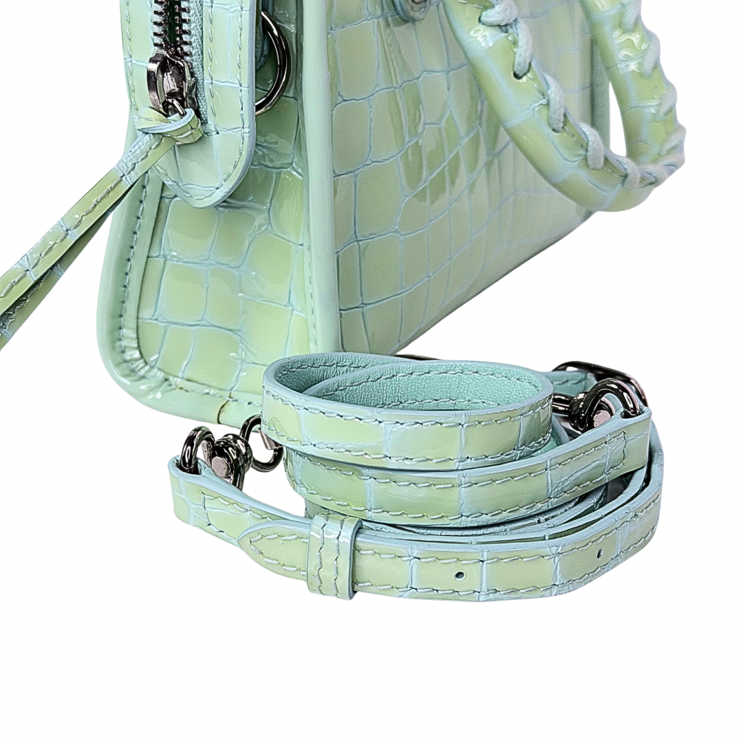 Balenciaga Neo Classic Croc Embossed Nano City Bag