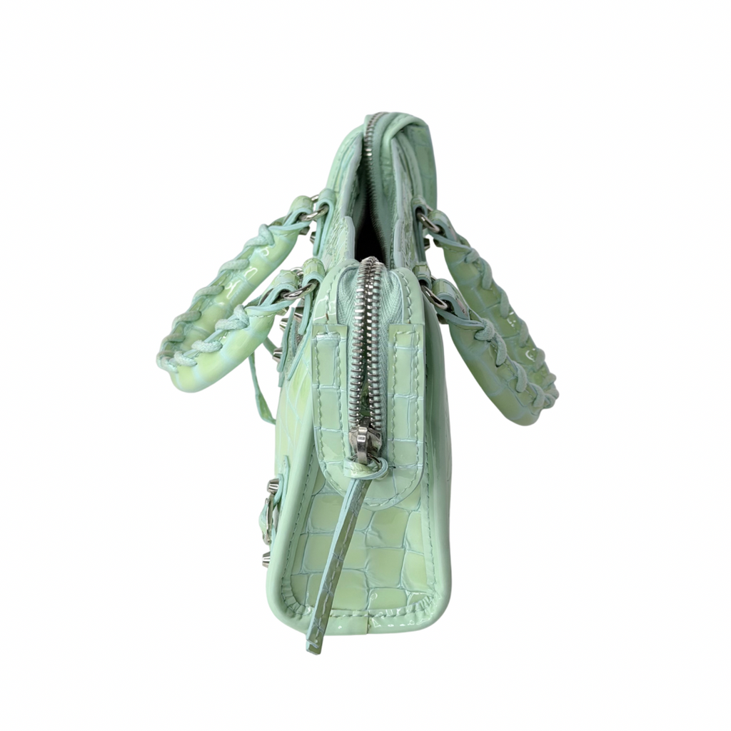 Balenciaga Neo Classic Croc Embossed Nano City Bag