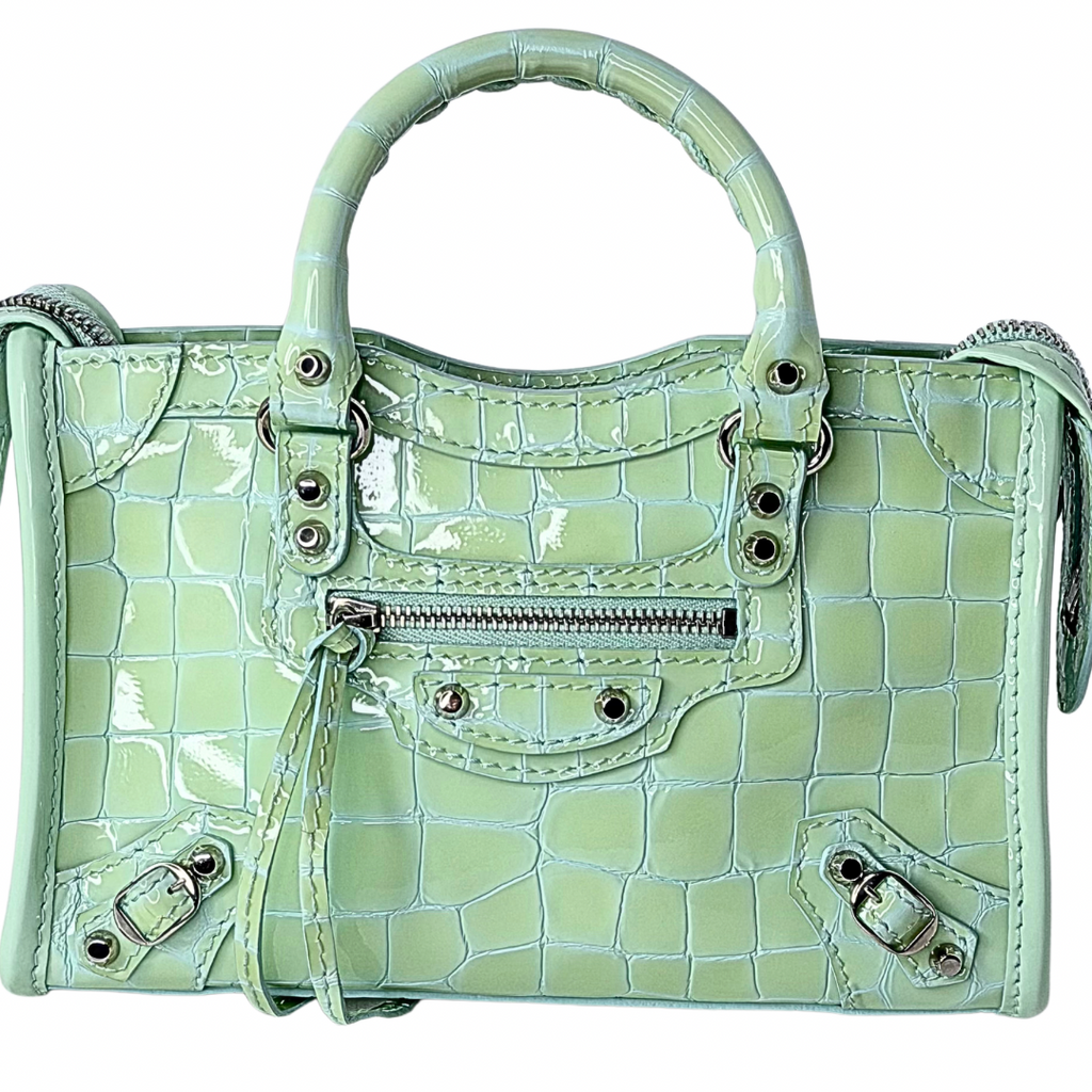 Balenciaga Neo Classic Croc Embossed Nano City Bag