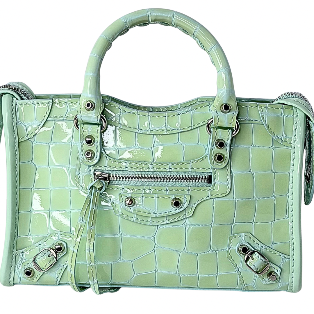 Balenciaga Neo Classic Croc Embossed Nano City Bag