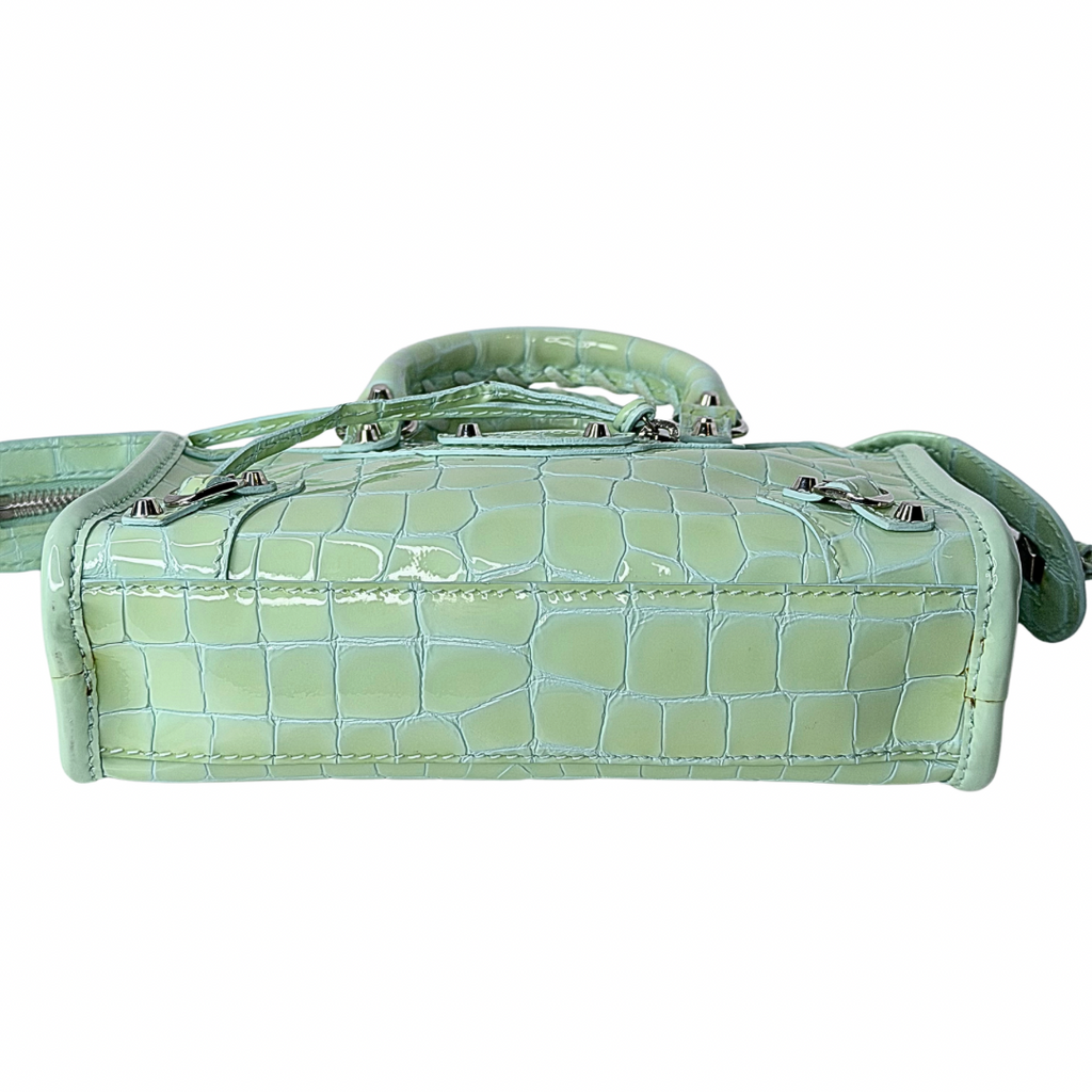 Balenciaga Neo Classic Croc Embossed Nano City Bag