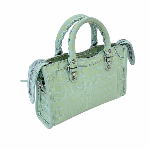 Balenciaga Neo Classic Croc Embossed Nano City Bag