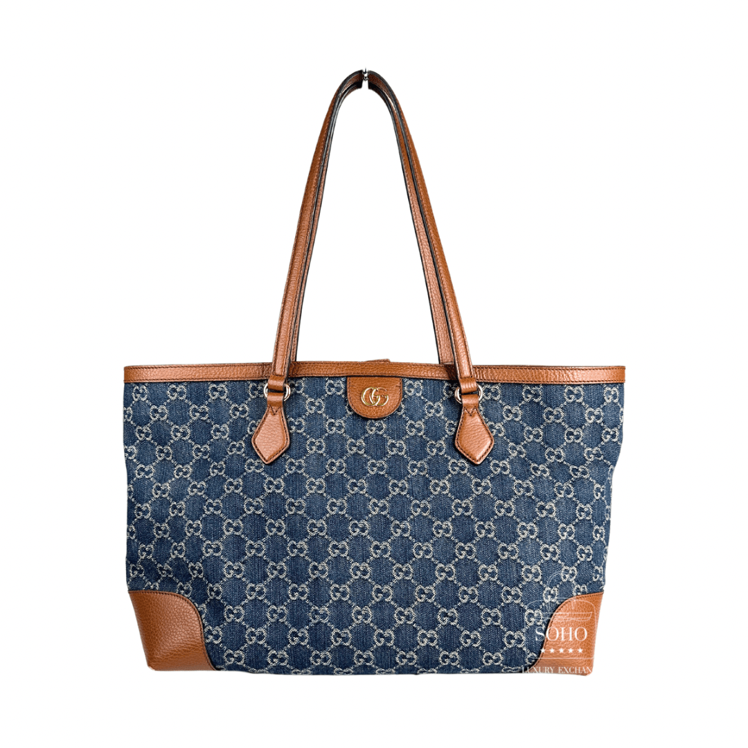 Gucci Ophidia Medium Denim Tote