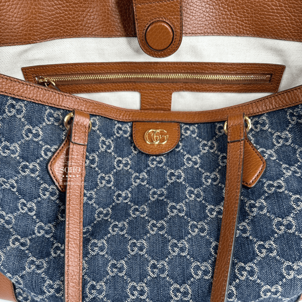 Gucci Medium Denim Ophidia Tote