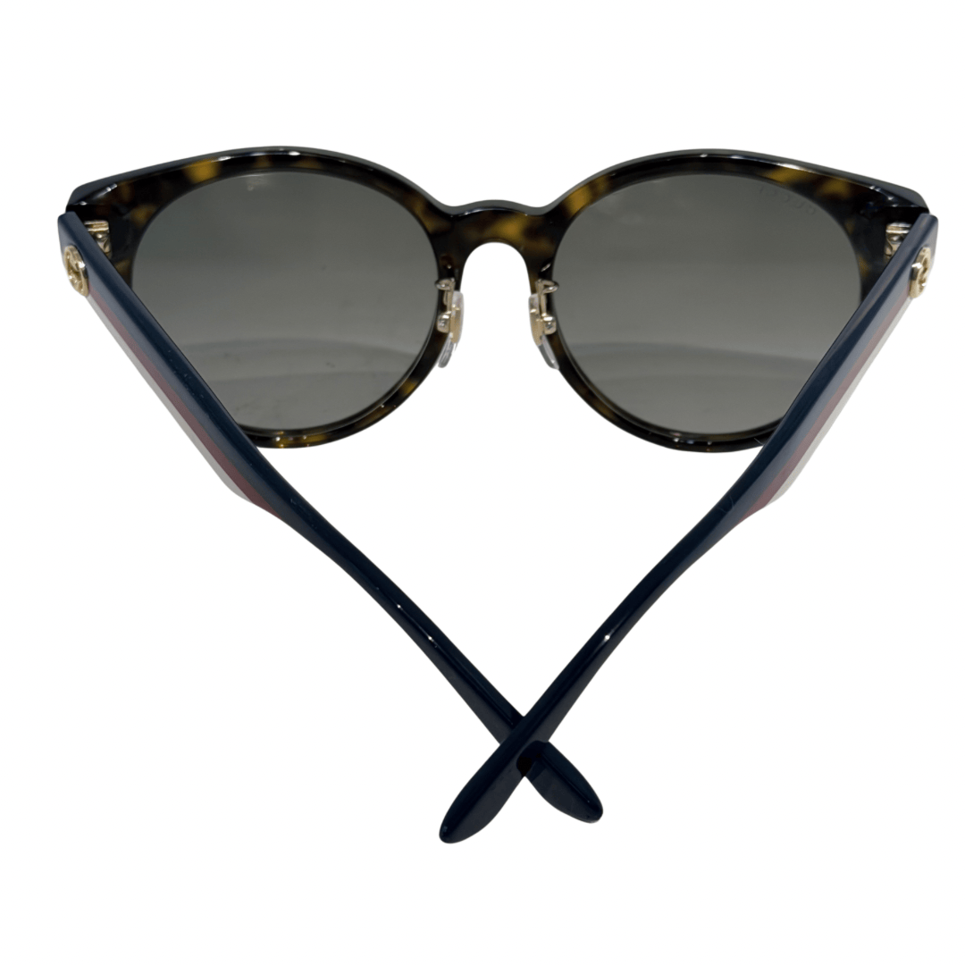 Gucci Round Gradient Tortoiseshell Stripe Sunglasses