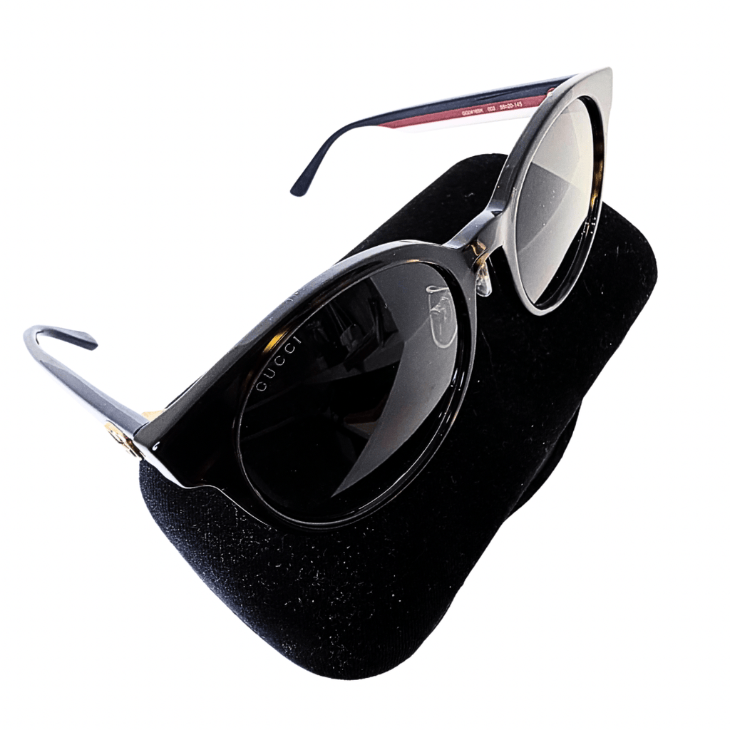 Gucci Round Gradient Tortoiseshell Stripe Sunglasses