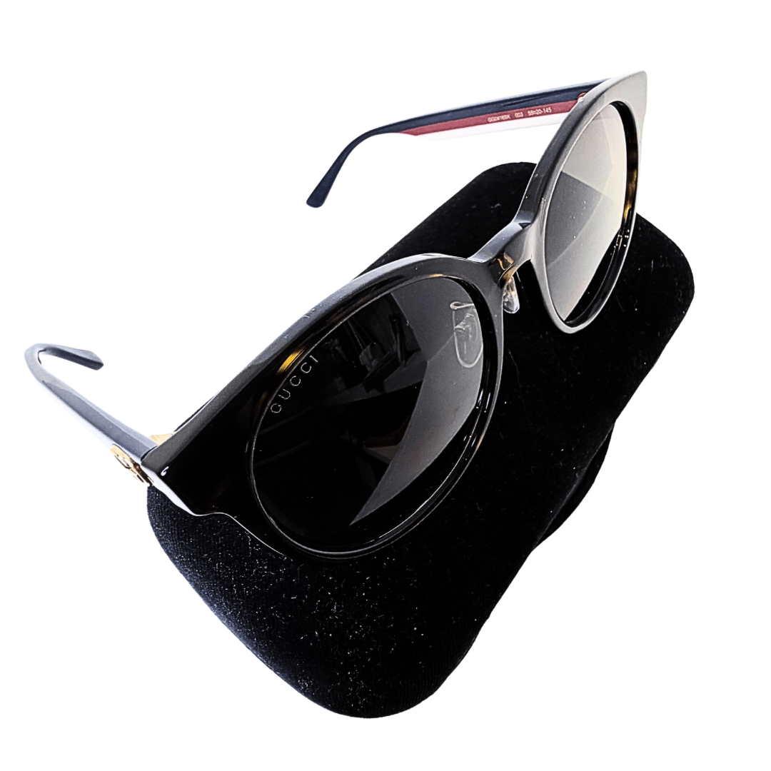 Gucci Round Gradient Tortoiseshell Stripe Sunglasses