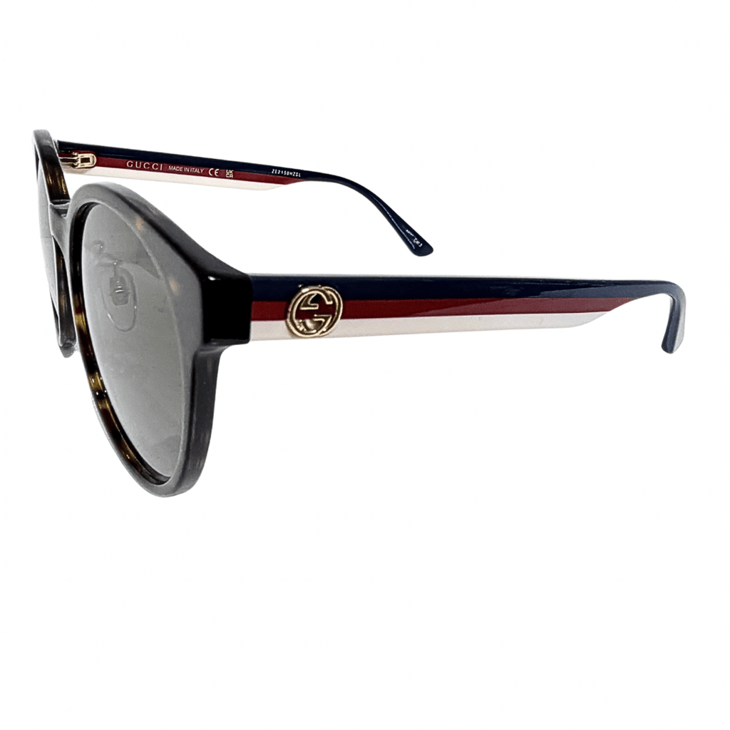 Gucci Round Gradient Tortoiseshell Stripe Sunglasses
