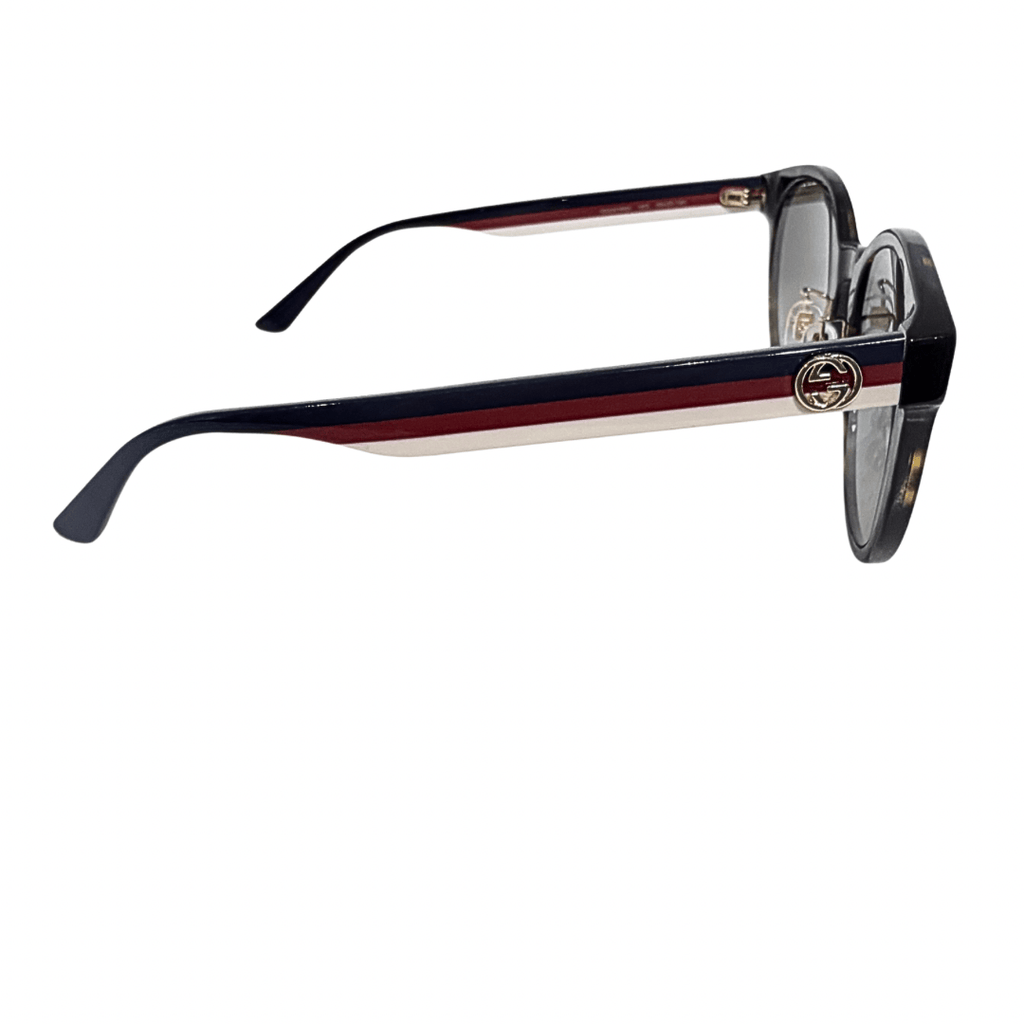 Gucci Round Gradient Tortoiseshell Stripe Sunglasses