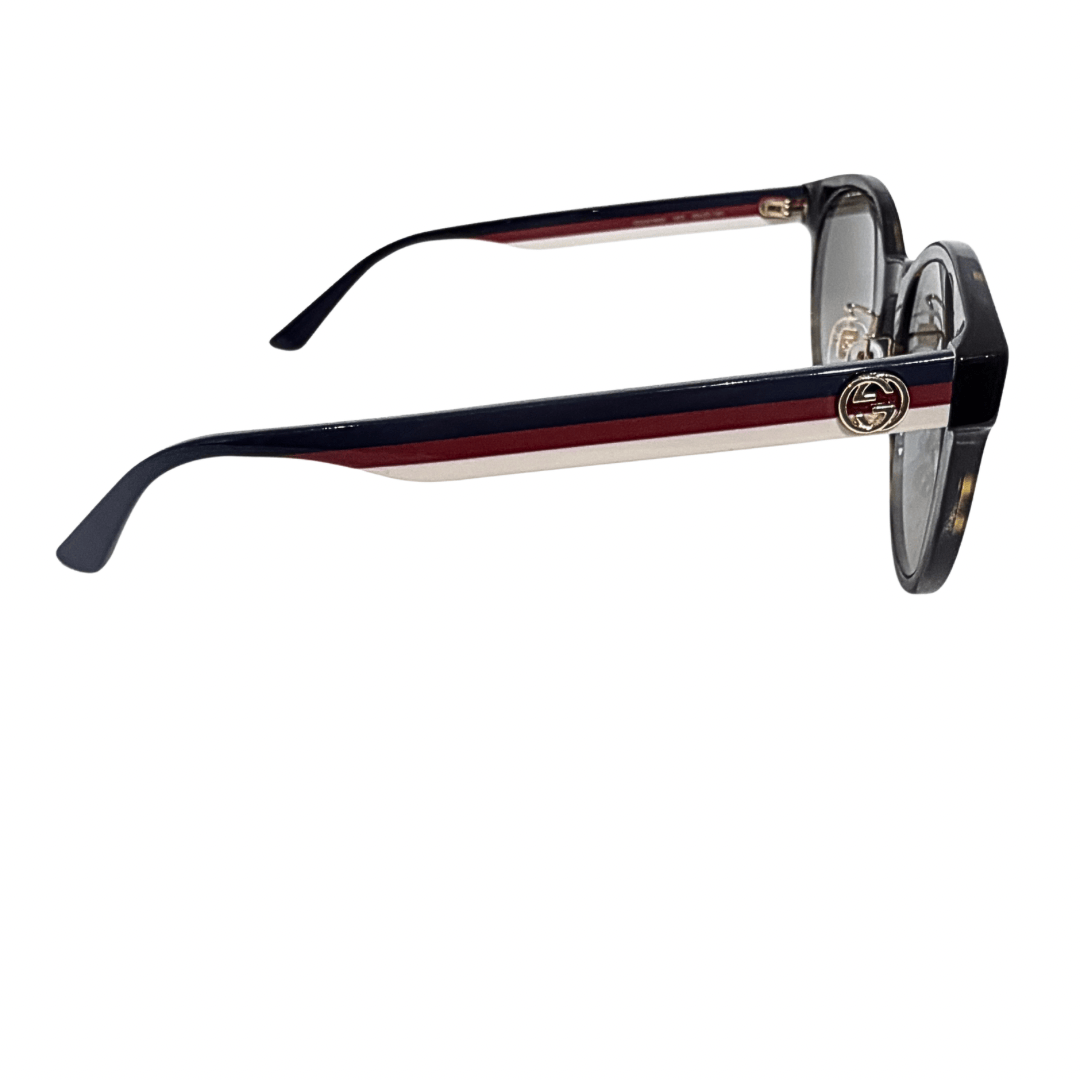 Gucci Round Gradient Tortoiseshell Stripe Sunglasses