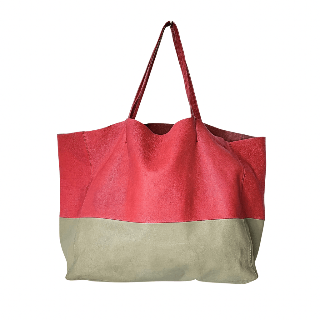 Celine Leather Horizontal Bicolor Tote
