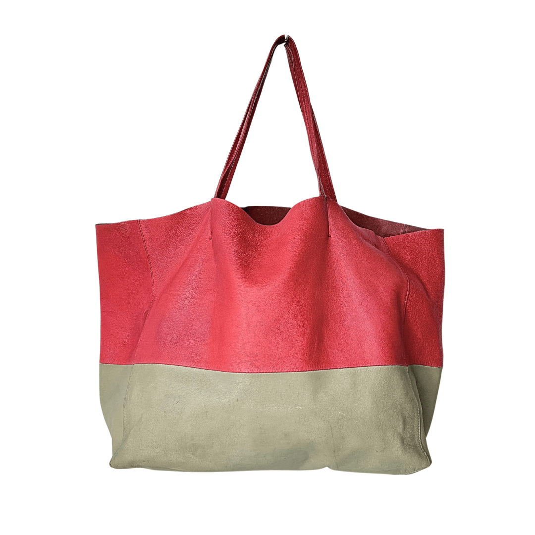 Celine Leather Horizontal Bicolor Tote