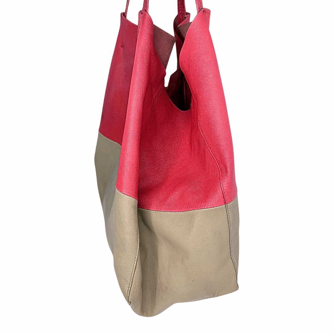 Celine Leather Horizontal Bicolor Tote
