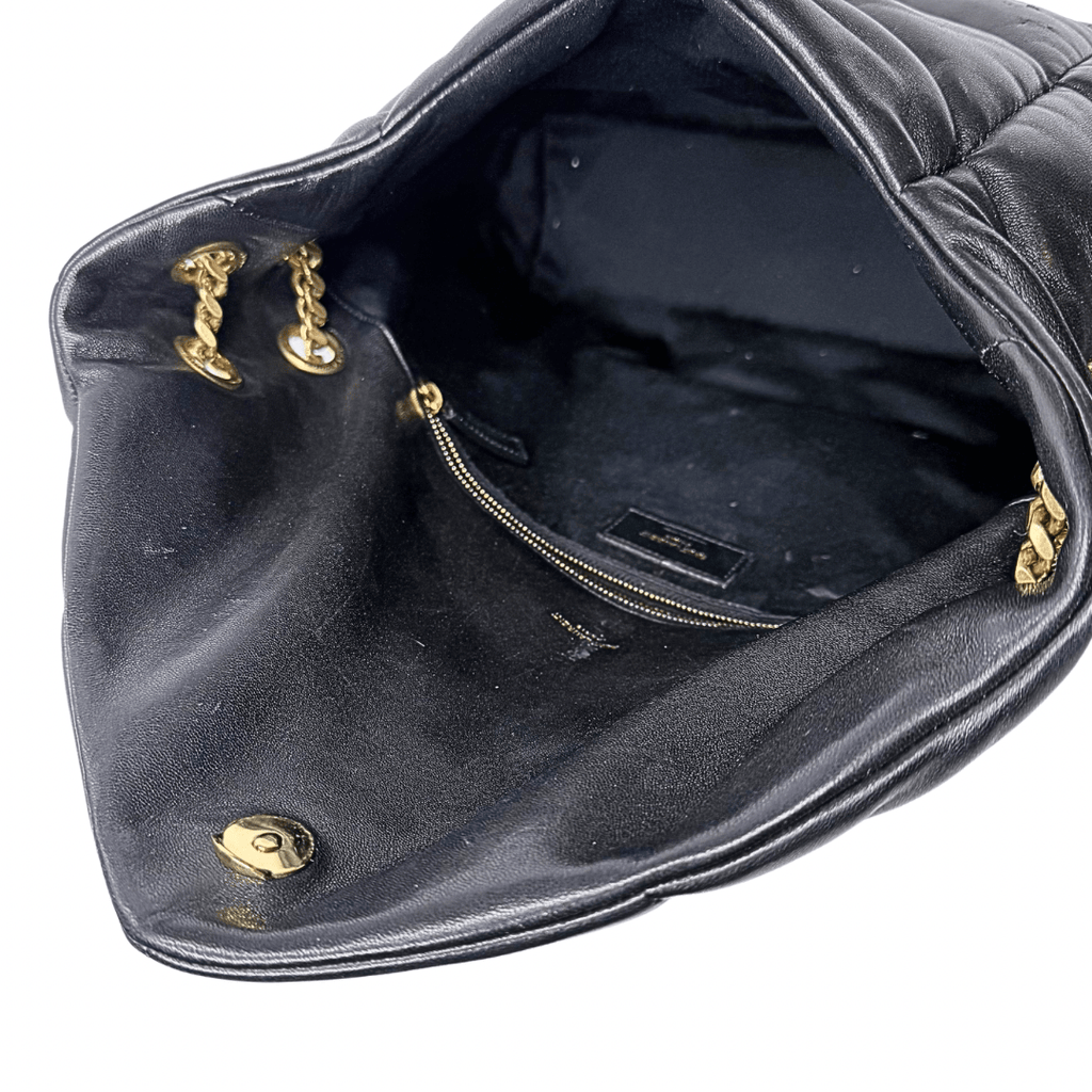 Saint Laurent Quilted Lou Puffer Medium Convertible Shoulder Bag