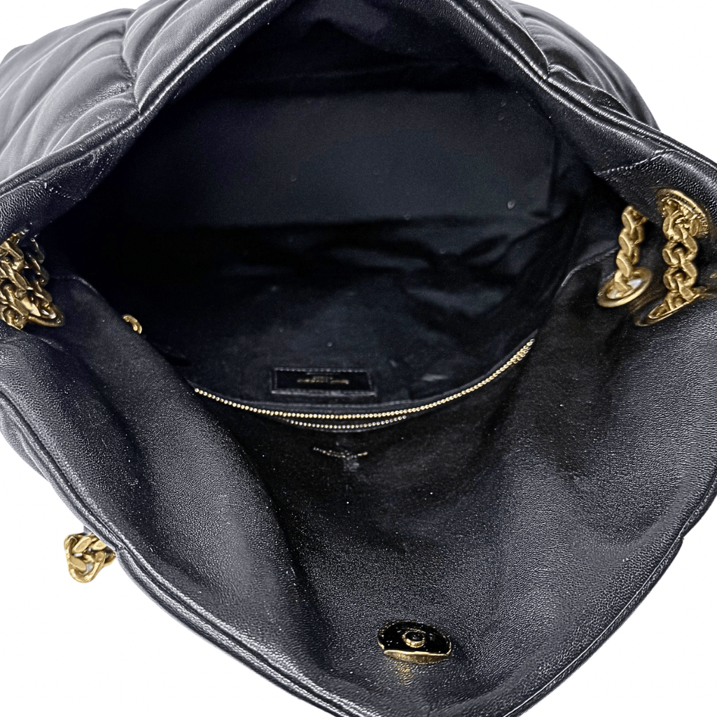 Saint Laurent Quilted Lou Puffer Medium Convertible Shoulder Bag