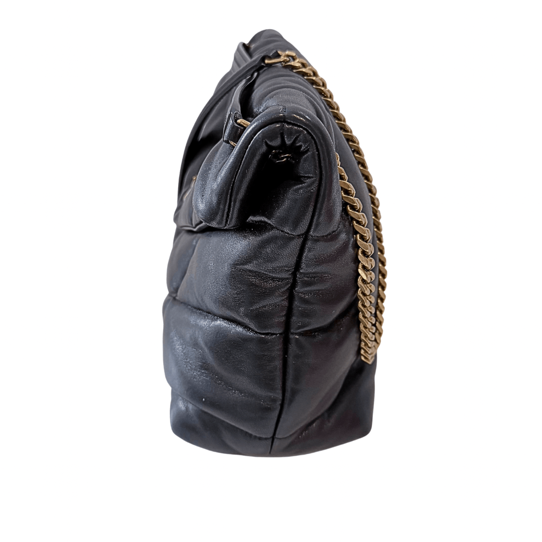 Saint Laurent Quilted Lou Puffer Medium Convertible Shoulder Bag