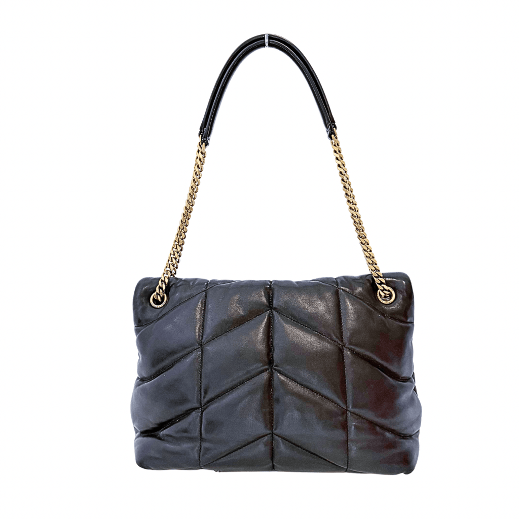 Saint Laurent Quilted Lou Puffer Medium Convertible Shoulder Bag