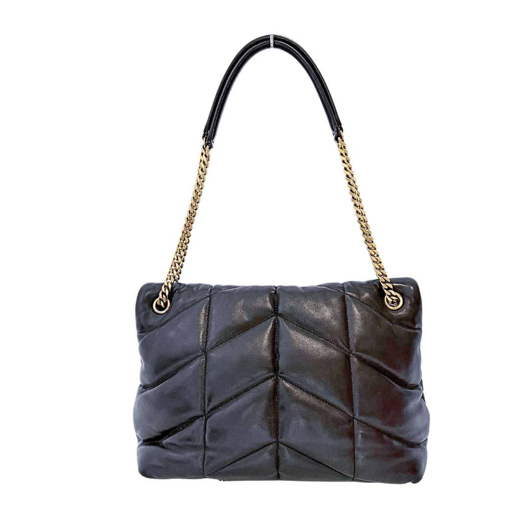 Saint Laurent Quilted Lou Puffer Medium Convertible Shoulder Bag