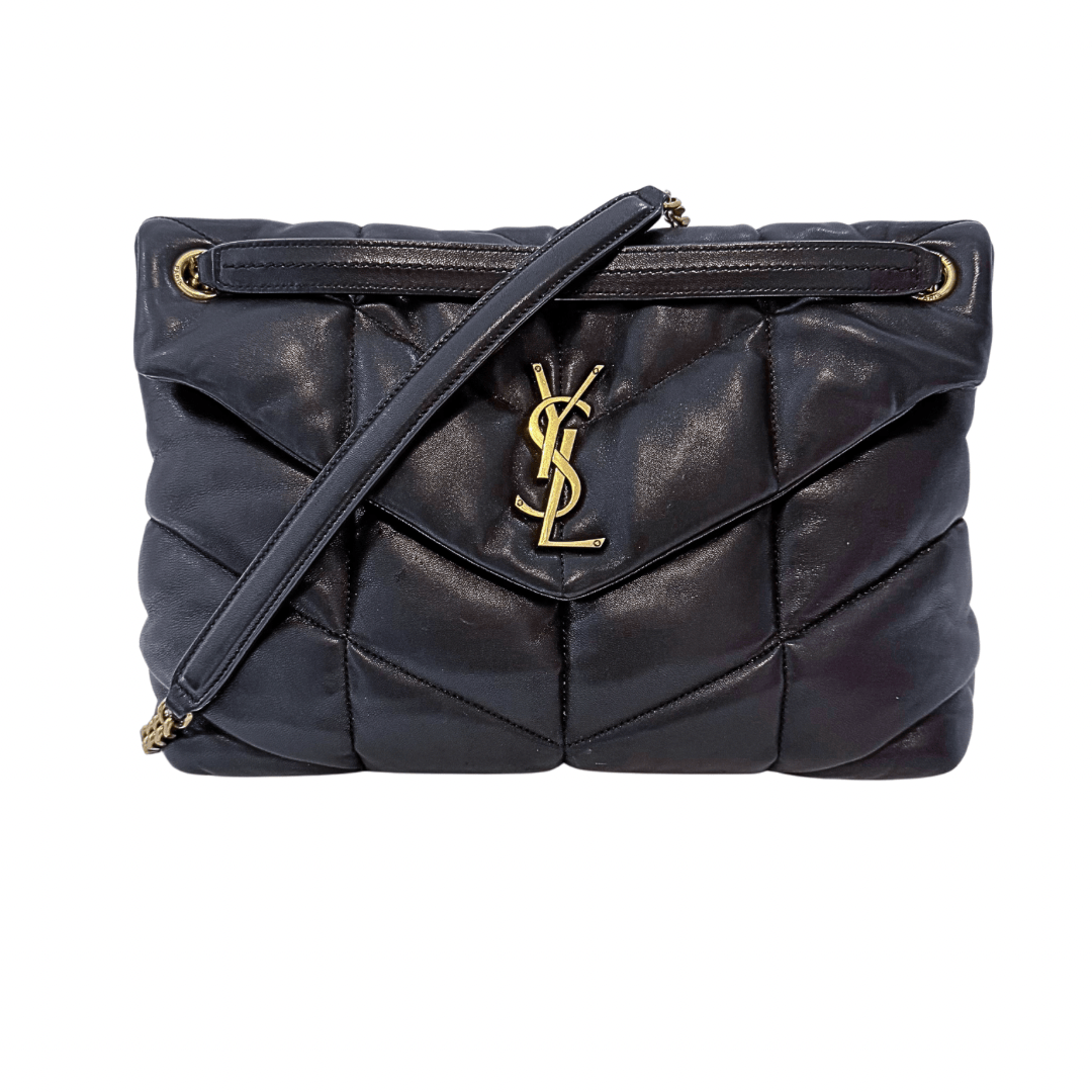 Saint Laurent Quilted Lou Puffer Medium Convertible Shoulder Bag