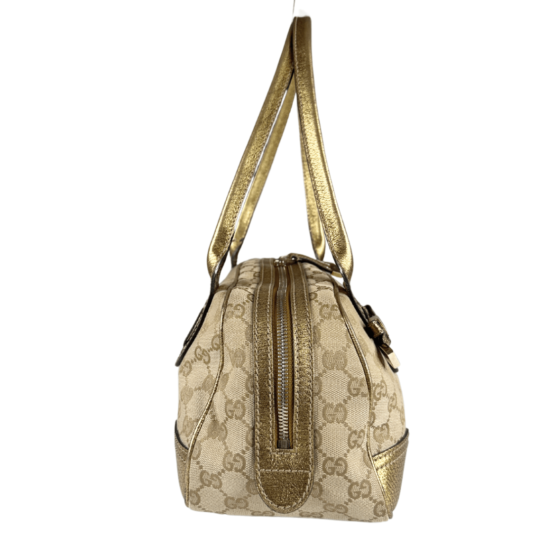 Gucci GG Canvas & Gold Princy Boston Bag