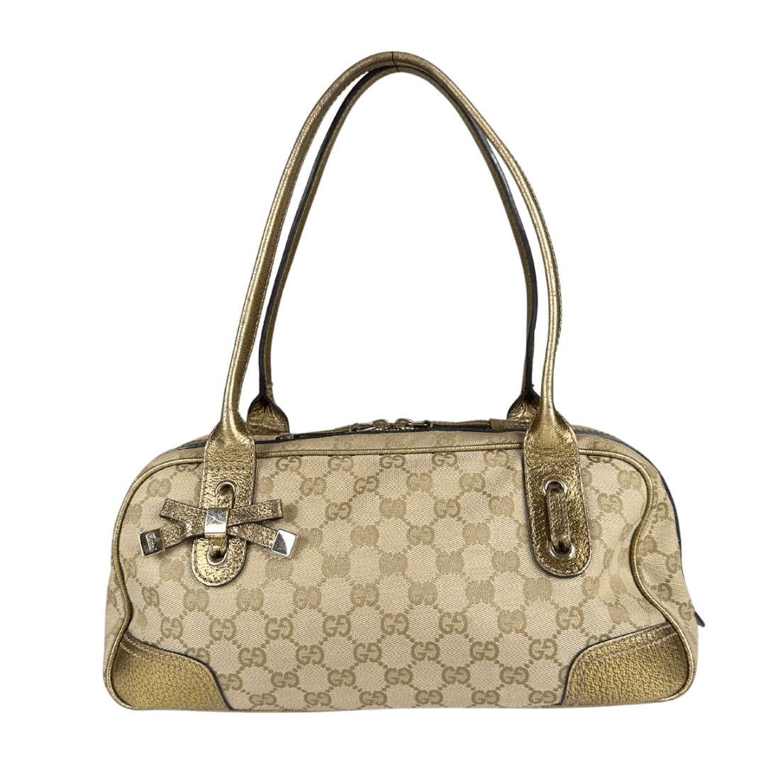Gucci GG Canvas & Gold Princy Boston Bag