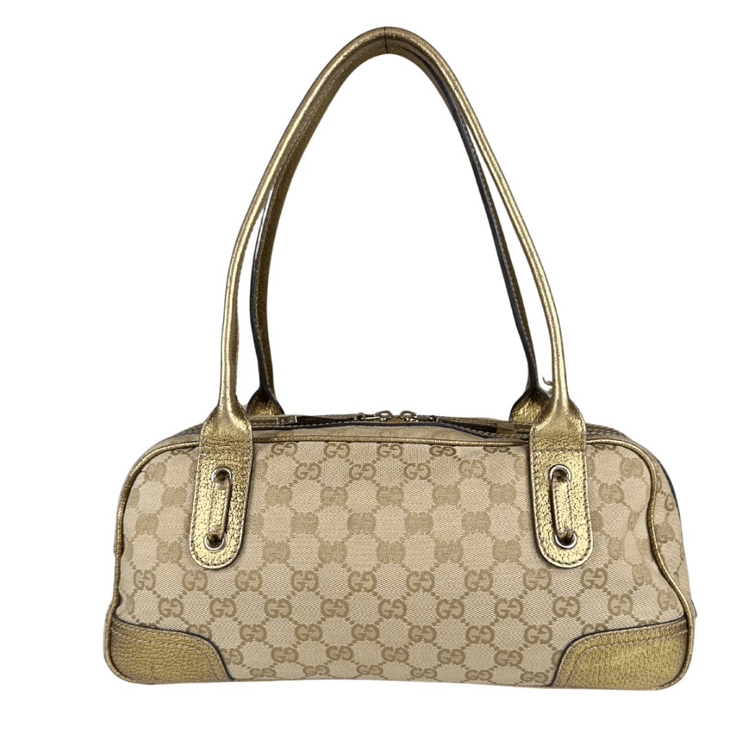 Gucci GG Canvas & Gold Princy Boston Bag
