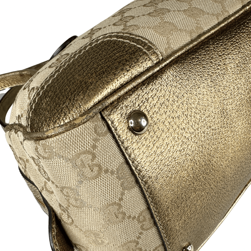 Gucci GG Canvas & Gold Princy Boston Bag
