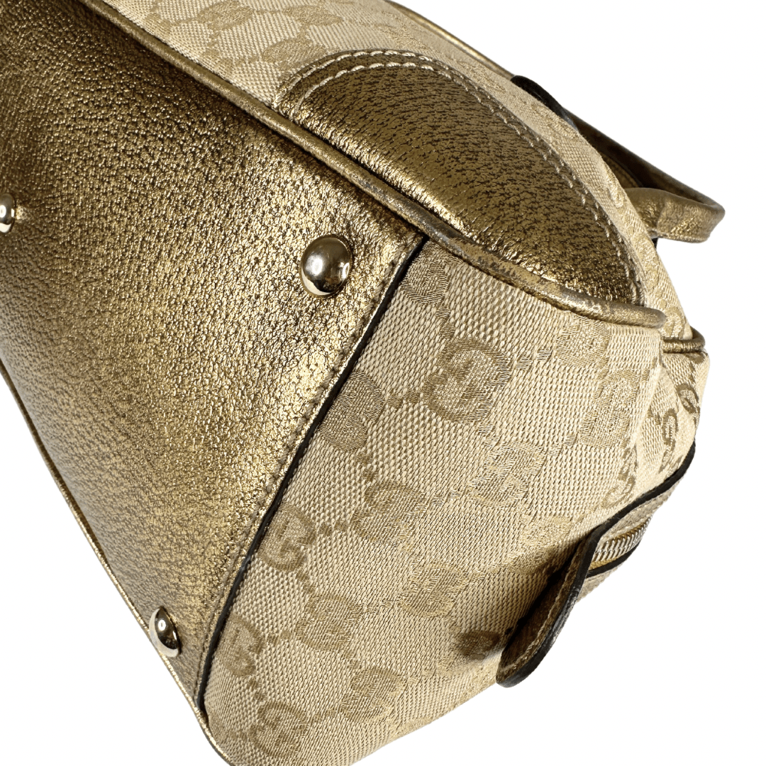 Gucci GG Canvas & Gold Princy Boston Bag