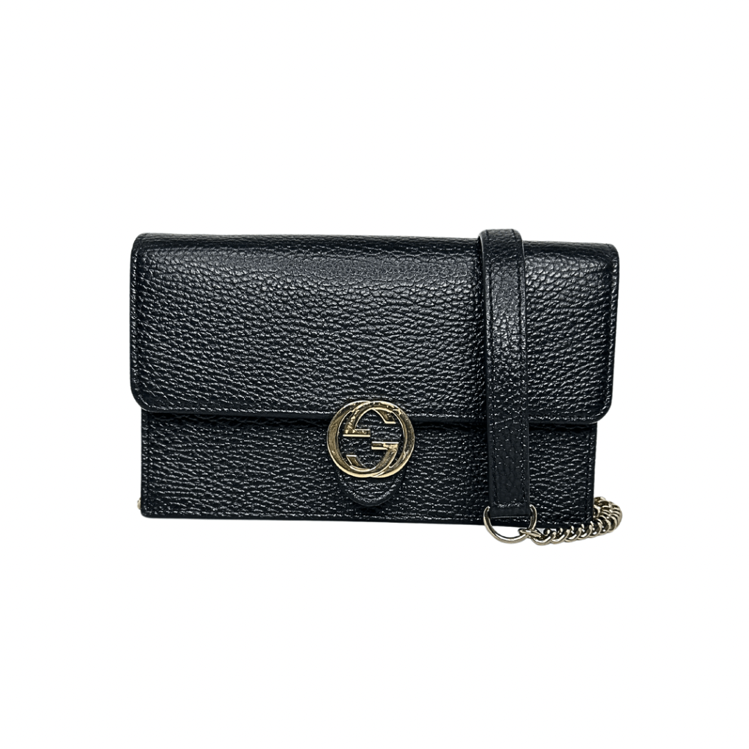 Gucci Interlocking G Leather Wallet On Chain
