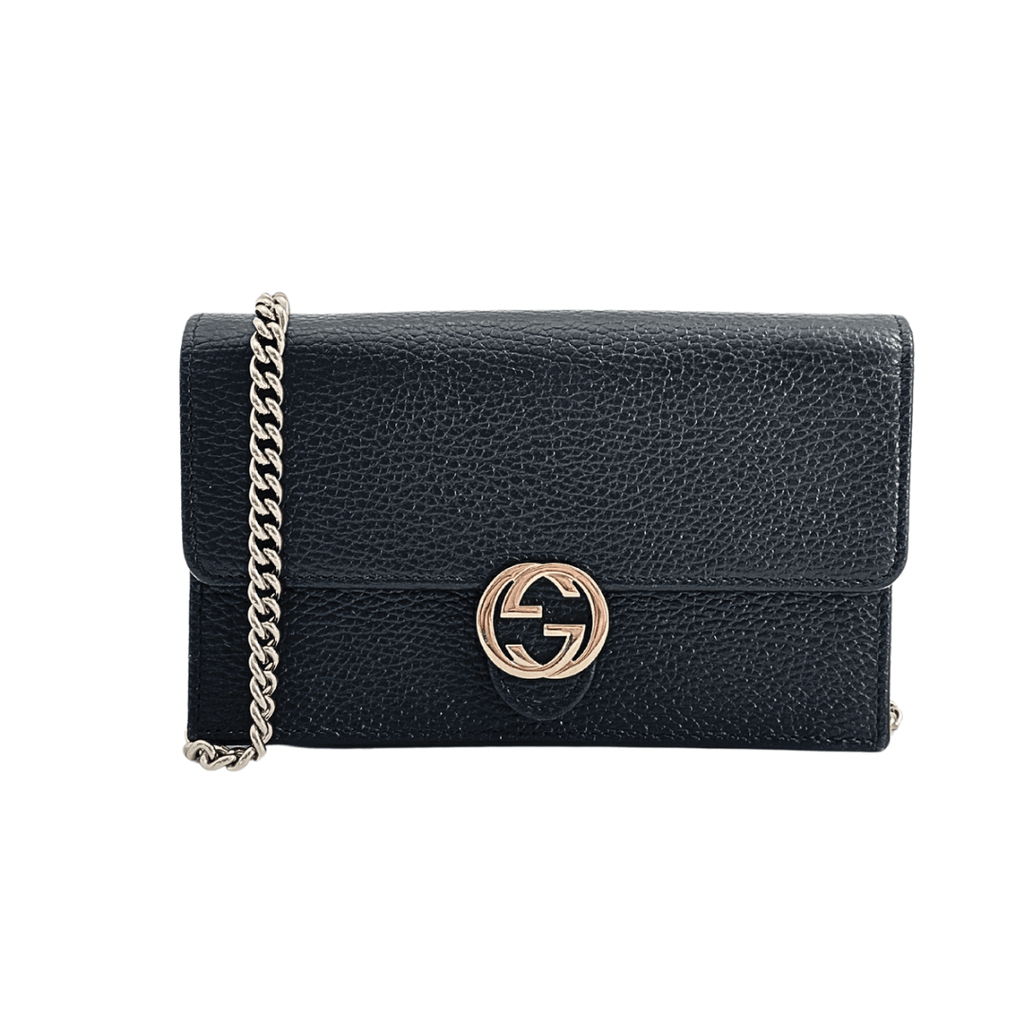 Gucci Interlocking G Leather Wallet On Chain