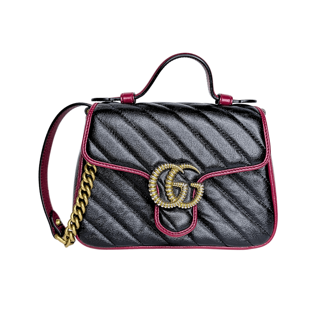 Gucci Double G Marmont Top Handle Flap Bag
