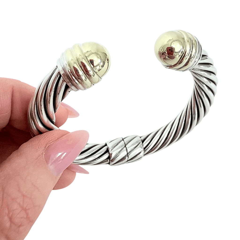 David Yurman Two-Tone 10mm Cable Hinged Cuff