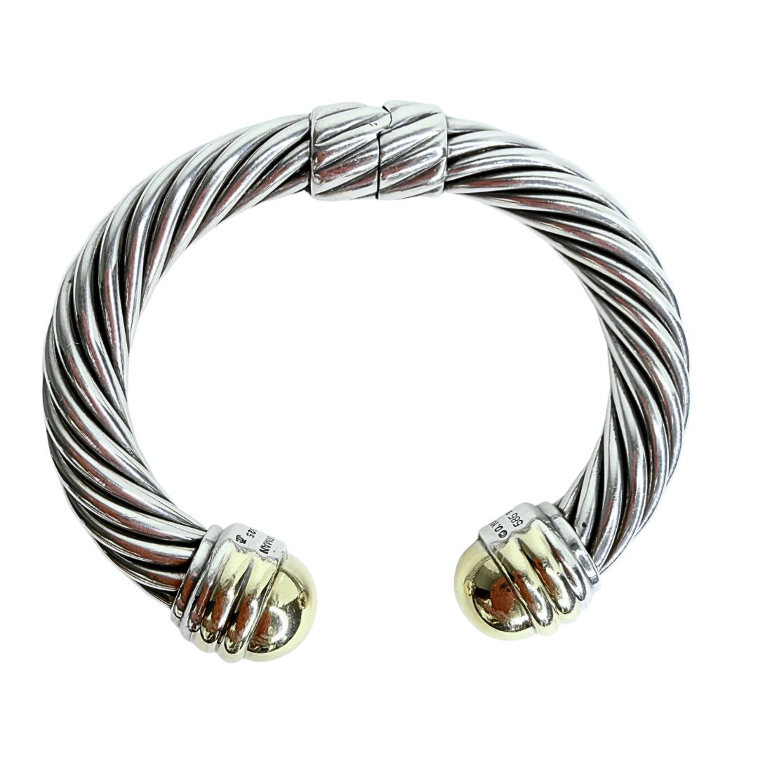 David Yurman Two-Tone 10mm Cable Hinged Cuff