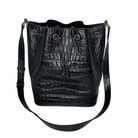 Yves Saint Laurent Croc Embossed Leather Bucket Bag