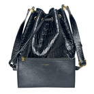 Yves Saint Laurent Croc Embossed Leather Bucket Bag