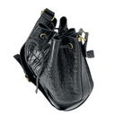 Yves Saint Laurent Croc Embossed Leather Bucket Bag