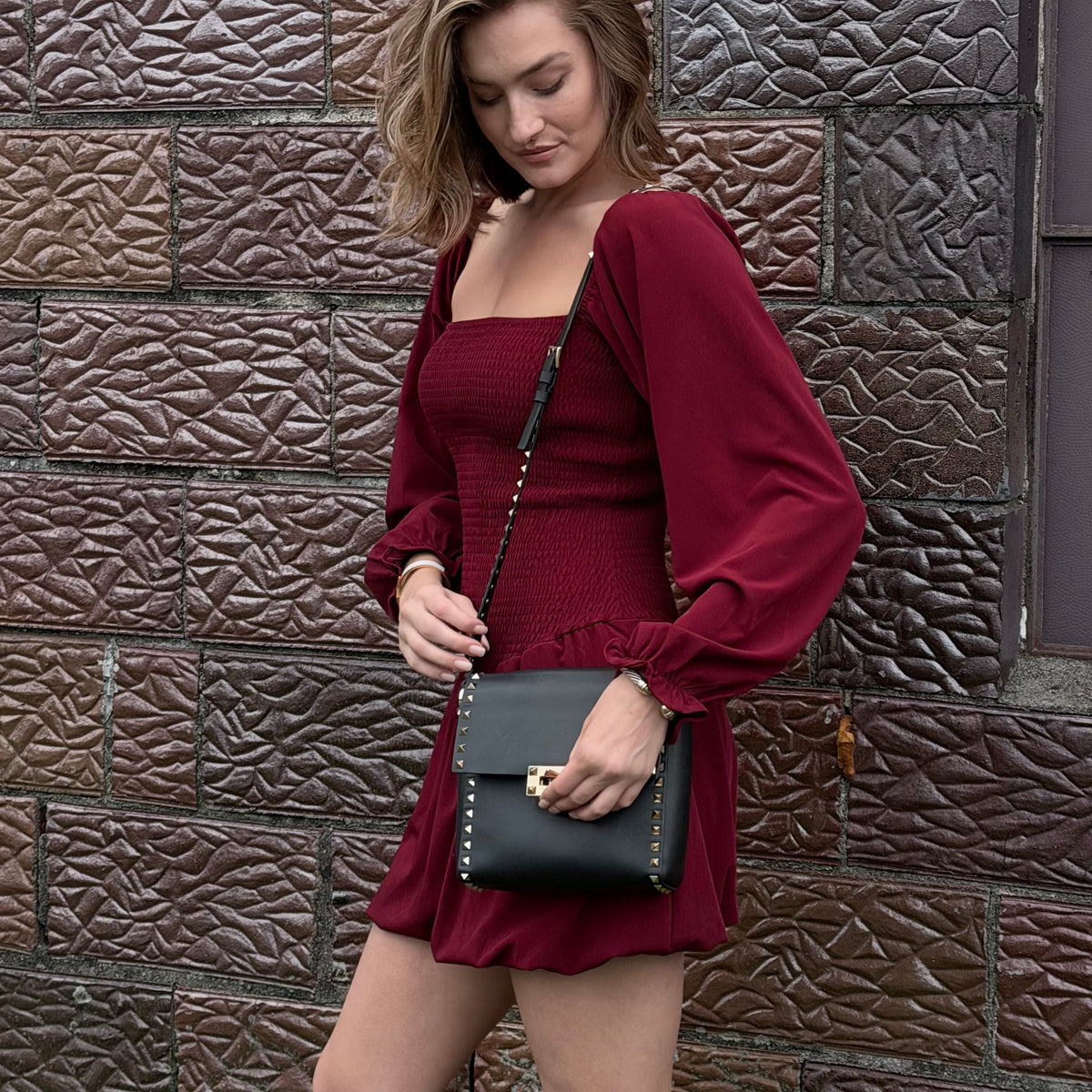 Valentino Square Rockstud Crossbody Bag