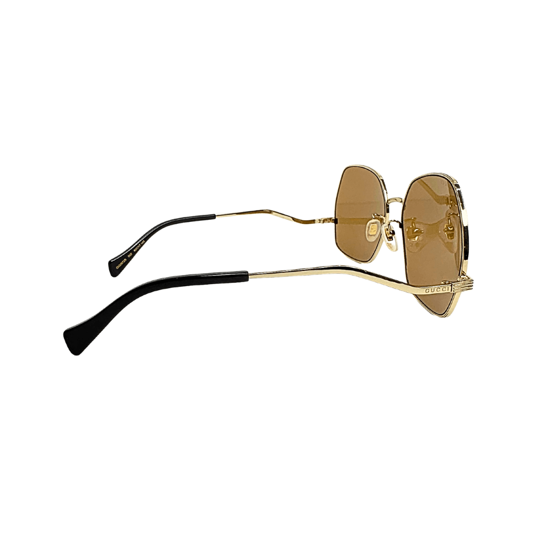Gucci GG Gold Hexagonal Sunglasses 0972S