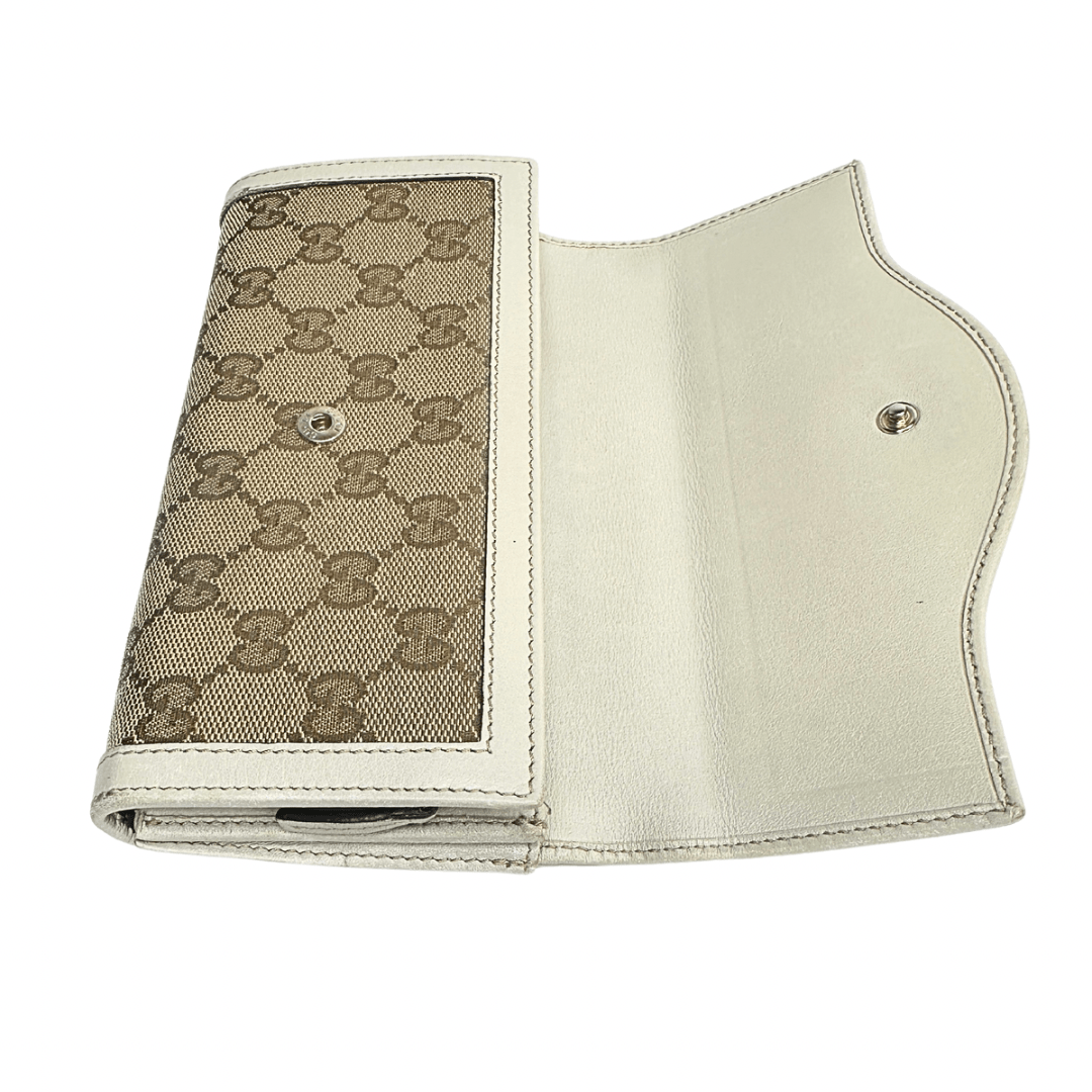 Gucci GG Canvas & Leather Continental Logo Wallet