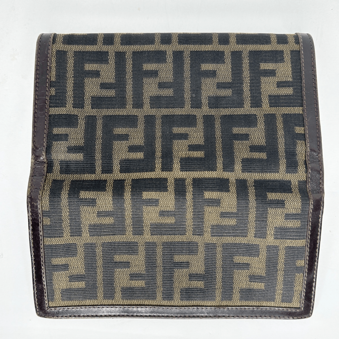 Fendi Zucca Canvas Continental Snap Wallet