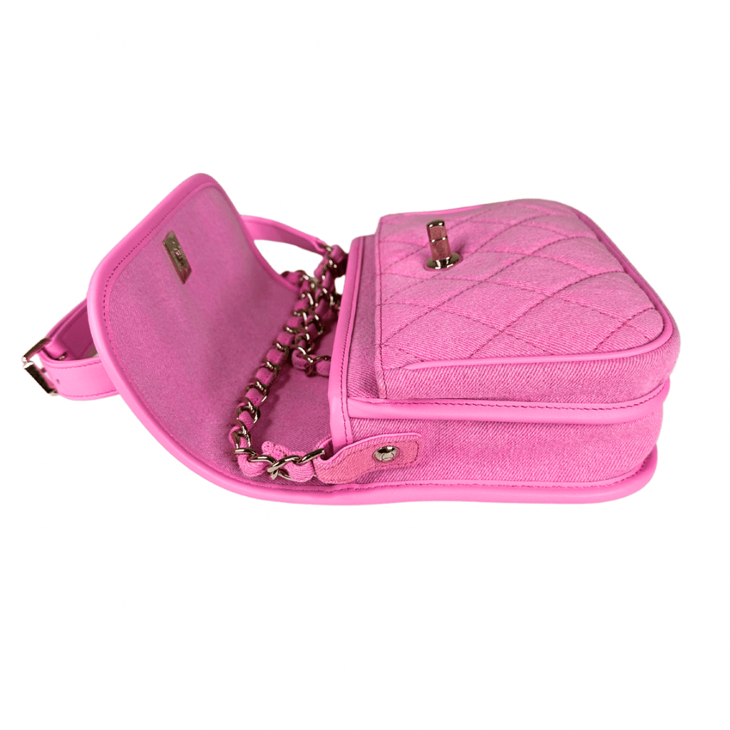 Chanel Small Denim Quilted Messenger Bag