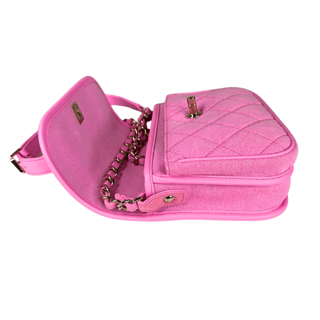 Chanel Small Denim Quilted Messenger Bag