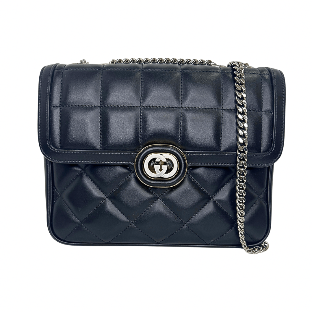 Gucci Interlocking G Small Quilted Leather Deco Bag