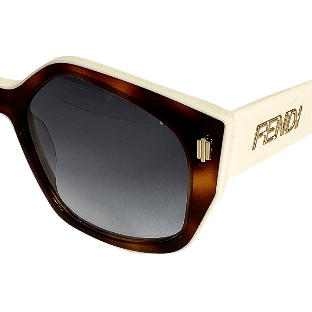 Fendi Creme Tortoise Geometric Sunglasses